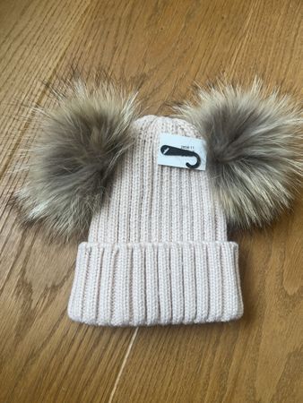 Wintermütze mit Echtpelz-Bommel, Gr.S-M
