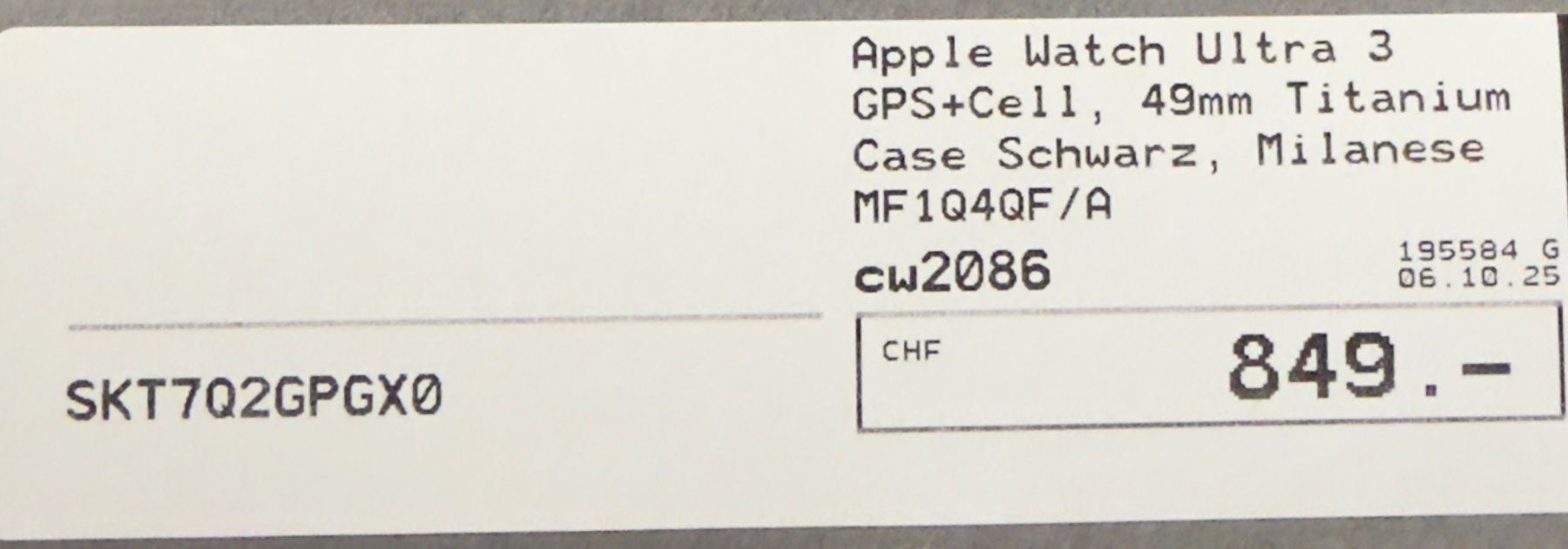Apple Smartwatch: Apple Watch Ultra 3 GPS+Cel, 49mm, Titanium Case black – Usato da Saillon venduto da Roduitpa 5