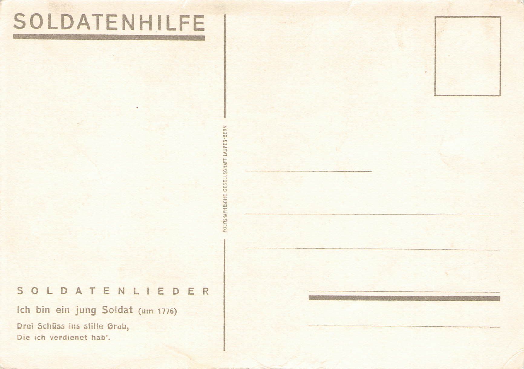 Cartoline postali: Soldatenhilfe ,Soldatenlieder – Usato da Reichenburg venduto da ibiza18 1