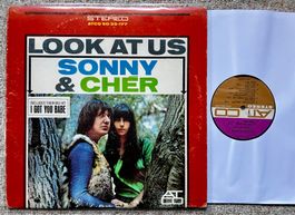 Sonny & Chér – Look At Us Pink/Gold ATCO LP 1965 GEWASCHEN