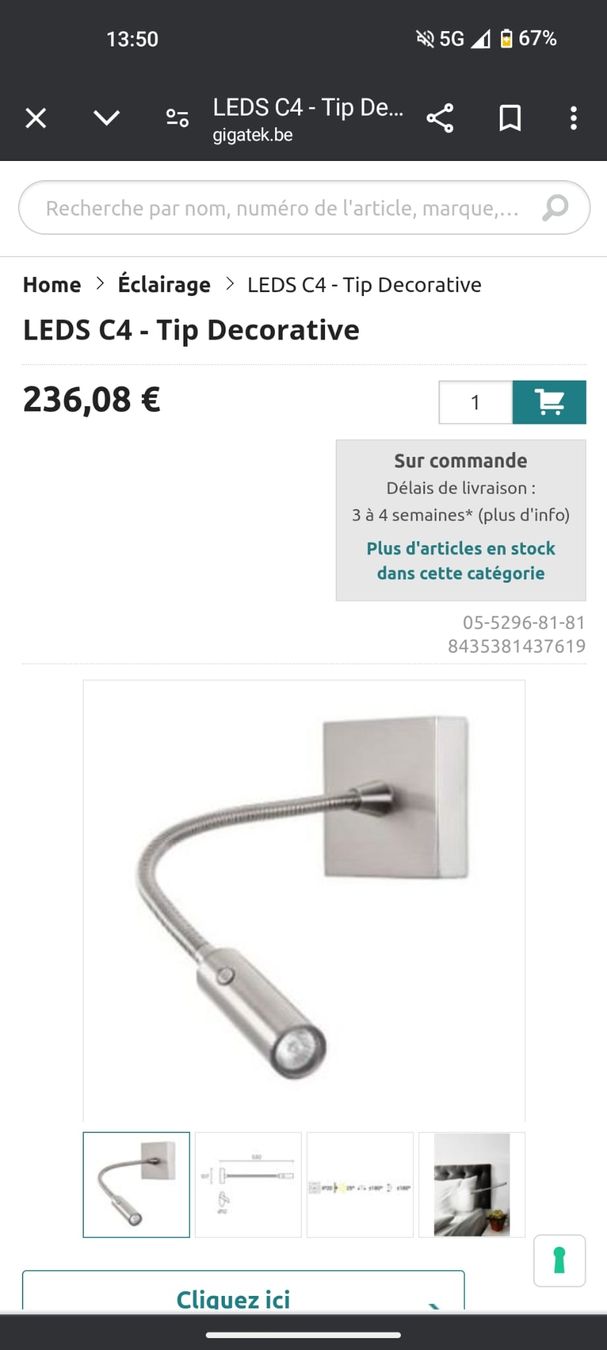 Lampade: Nachttischlampe-Wandlampe – Nuovo (secondo la descrizione) da Flims Dorf venduto da Snowhite74