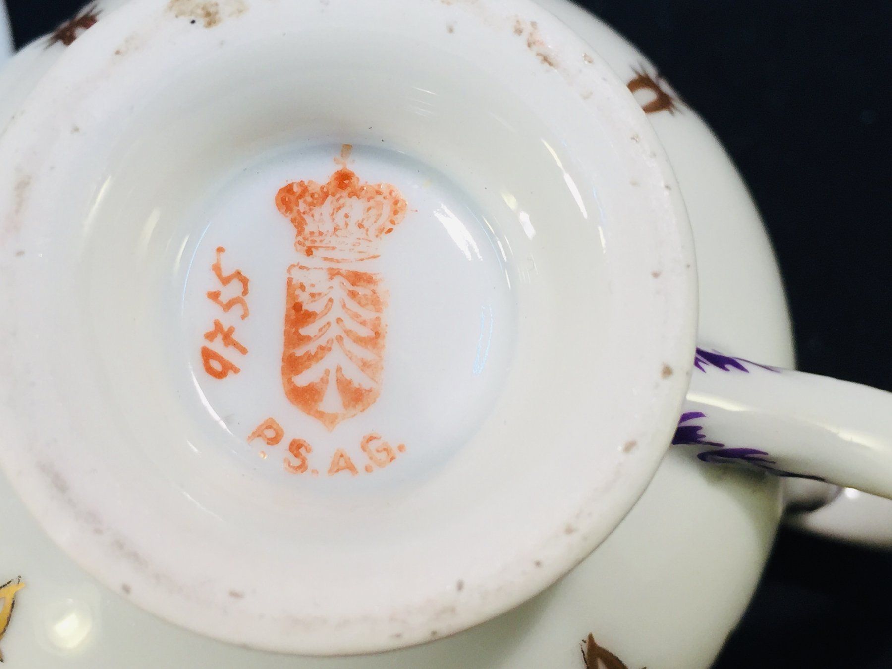 Tazze: Vintage P.S. AG Handmalerai Kaffeetasse – Usato da Schaffhausen venduto da sparzone 6