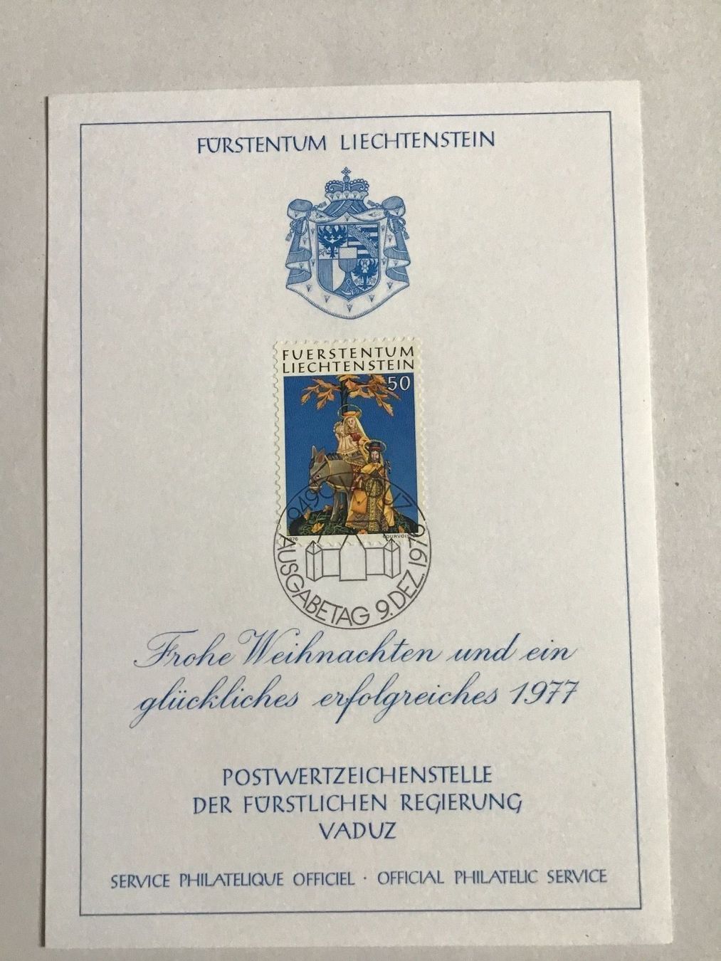Alle Briefmarken: liechtenstein weihnachtskarte 1977 – Neu (gemäss Beschreibung) aus liestal von makai05