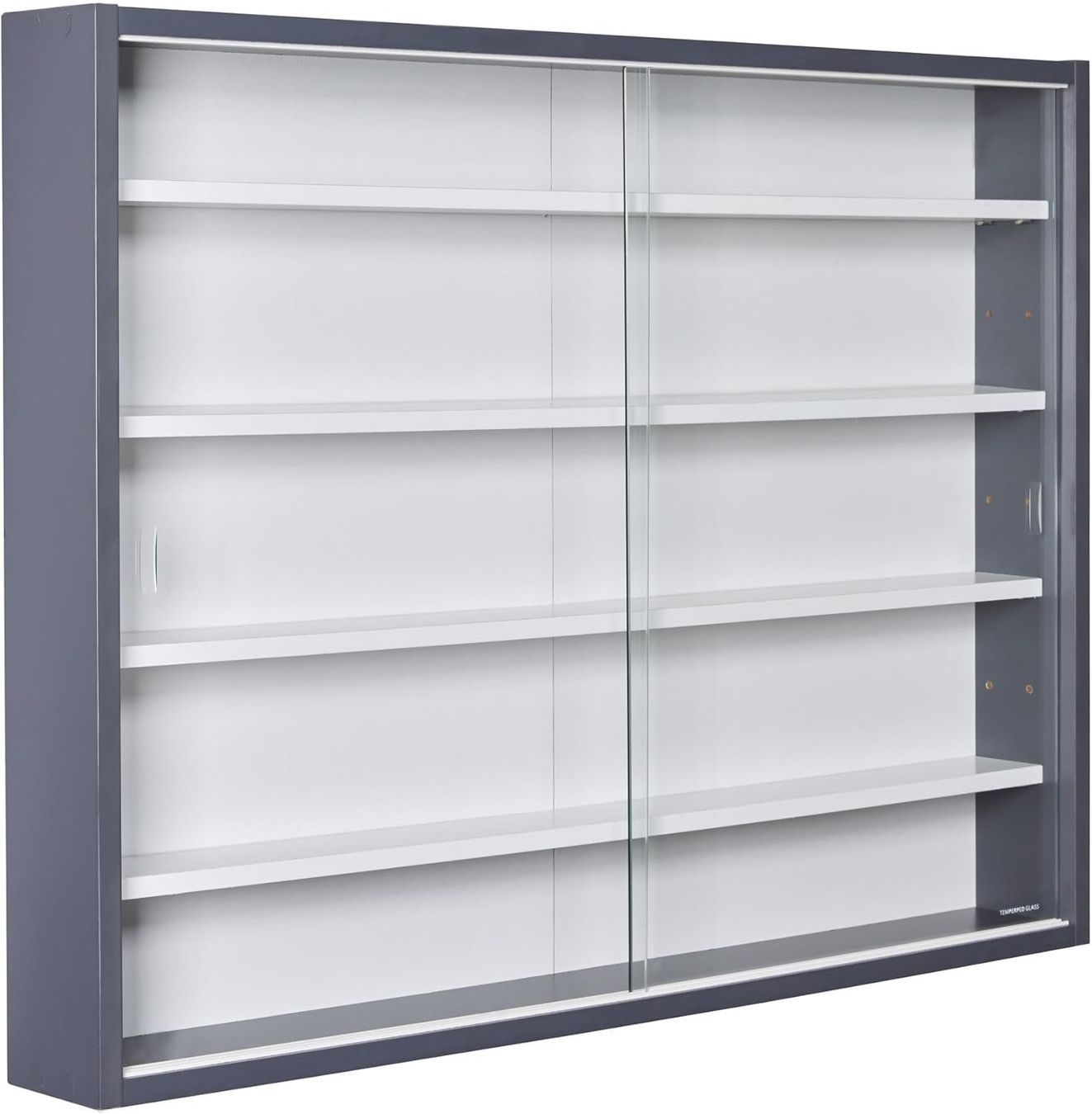 Vetrine: Sammlervitrine, Hängevitrine, Wandregal, Glasvitrine - Grau – Nuovo e nell'imballaggio originale da Fislisbach venduto da IboTrade 1