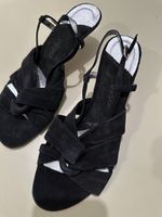 Sandaletten Wildleder schwarz Gr. 39