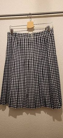 Faltenrock kariert blau/weiss, Gr. M/L