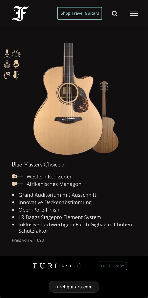 Furch Strumenti musicali: Furch Blue Master’s Choice OMc 20cm – Usato da Zürich venduto da archidae 5