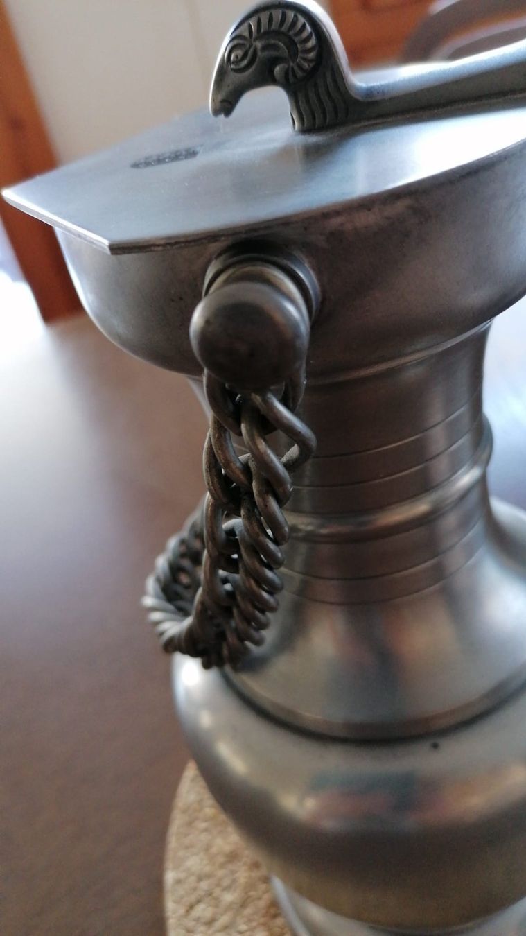 Caraffe: Walliser Zinn-Krug – Usato da Grächen venduto da Hel7890 5