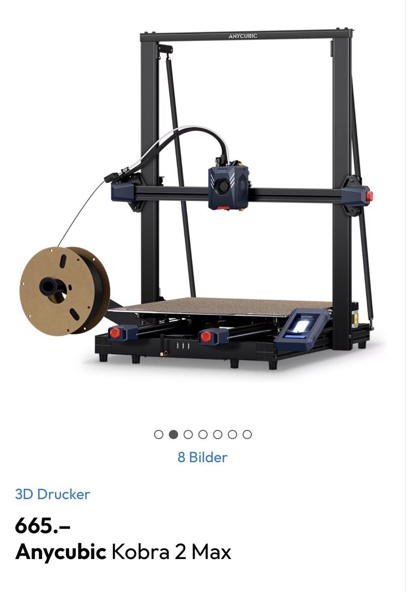 Anycubic 3D Drucker: 3D Drucker Anycubic Kobra 2 Max gebraucht  – Gebraucht aus Steg im Tösstal von Finnlay