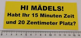 Hi Mädels!  (Aufkleber, PVC)