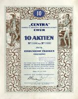 "CENTRA" Handels- & Industrie-AG. Chur - 1929 (10er)