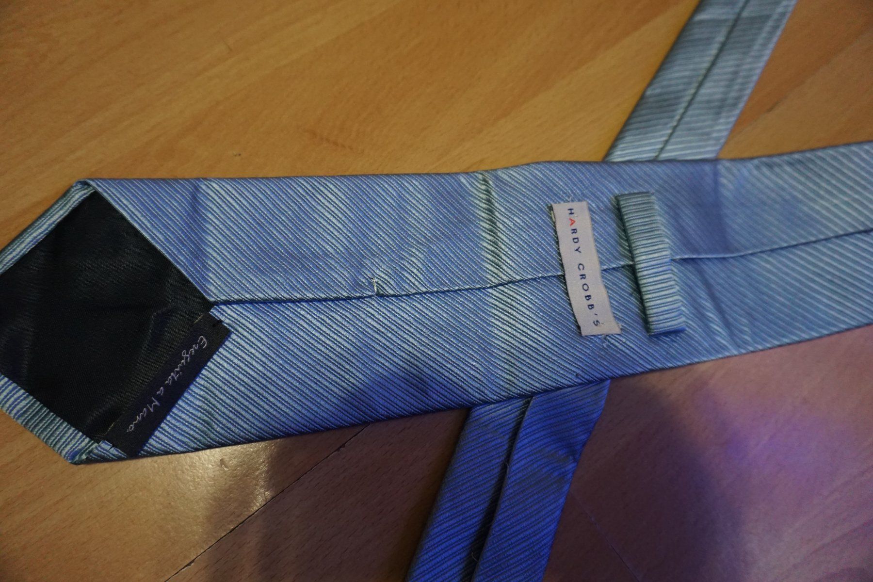 Cravatte: Elegante, hellblaue Herren Seidenkrawatte – Usato da Zürich venduto da einalemjena 3