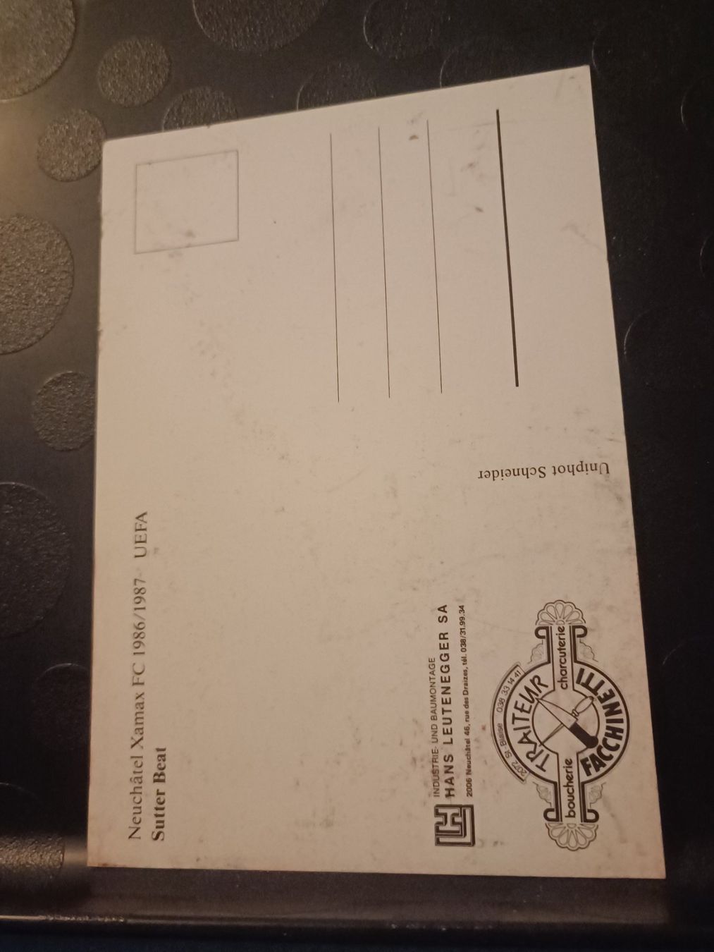 Autografi: Beat Sutter - Neuchâtel Xamax 1986 - handsigniert – Usato da Menziken venduto da Artographs 1