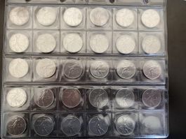 Italie, série de 50 Lire 1956 a 1986 nickel