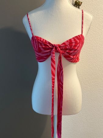 Bustier - Top pink  mit Leinen von H&M Gr. S