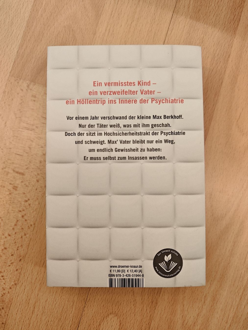 Libri: Der Insasse von Sebastian Fitzek – Usato da Urdorf venduto da AHOI-90 1