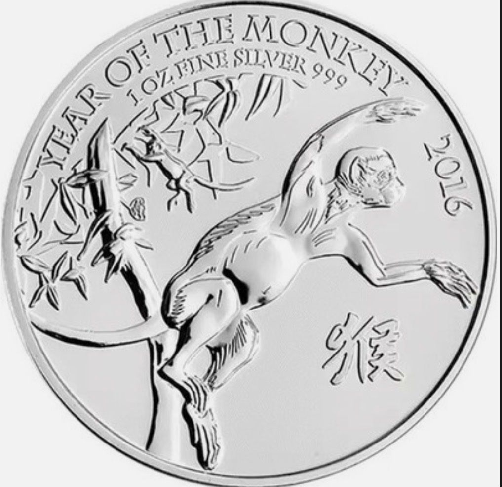 1 oz Silbermünze Lunar UK Affe Monkey 2016 (Gebraucht) in Wetzikon ZH ...
