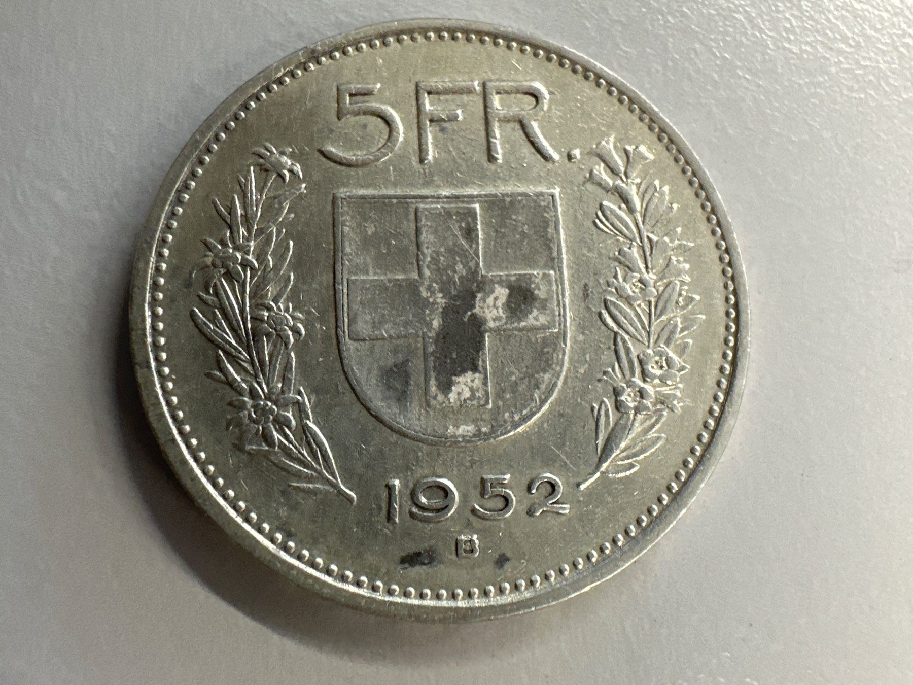 Tutti le monete: 5 Fr. Silber Schweiz 1952 – Usato da Herisau venduto da herau