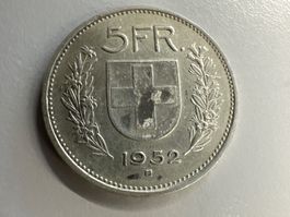 5 Fr. Silber Schweiz 1952