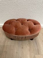Vintage Boudoir Polsterhocker mit Fransenbesatz