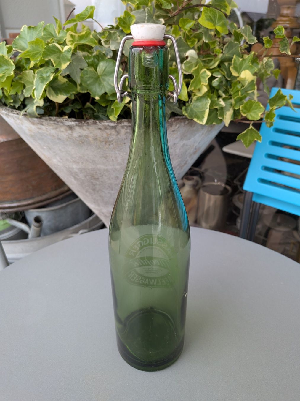Bicchieri, Caraffe & Bottiglie: Ältere Passugger Tafelwasser Flasche Glasflasche – Usato da Emmen venduto da magelan 5