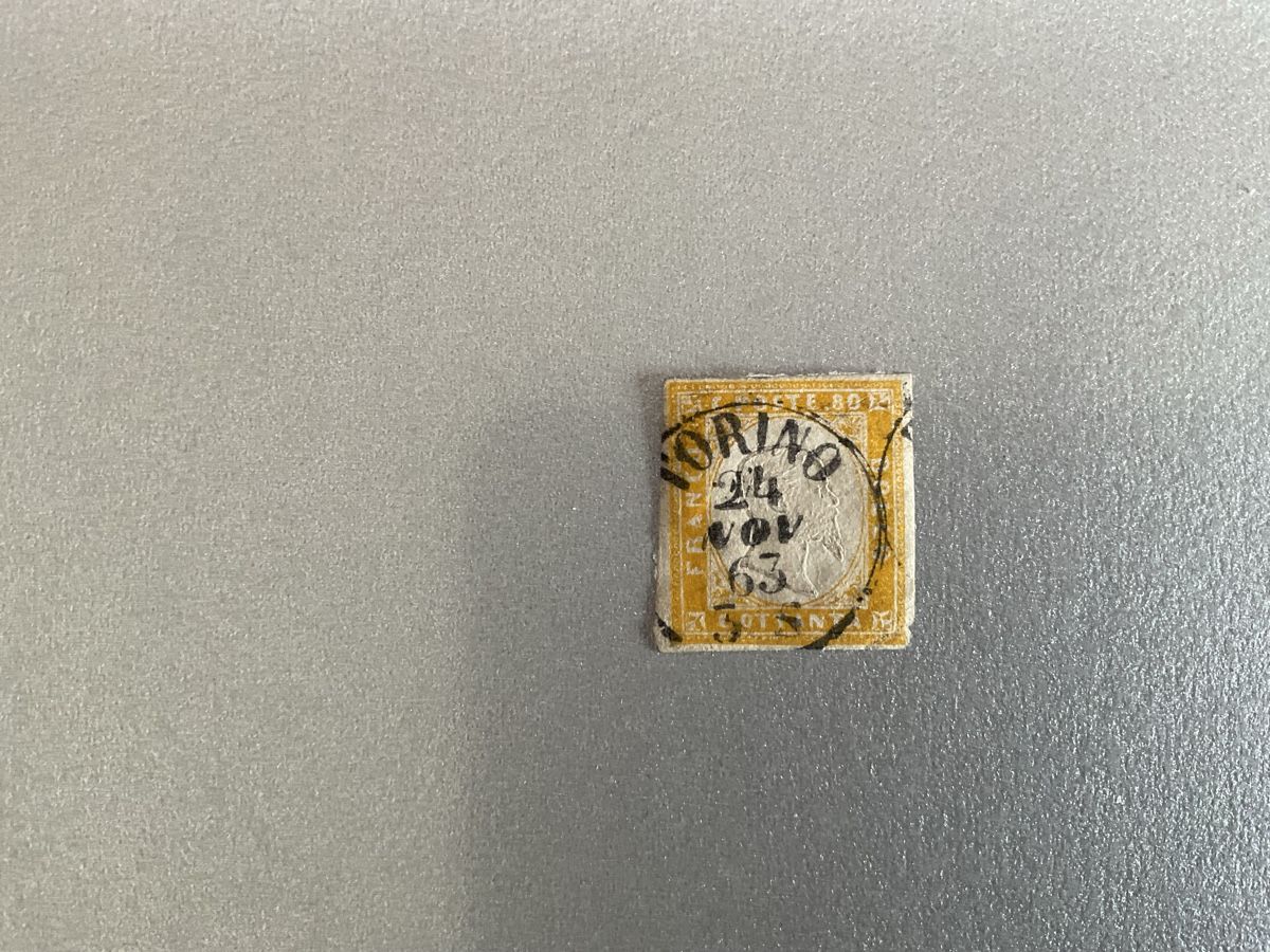 Tutti i francobolli: Sardinia 1862 80 centesimi – Usato da Steinhausen venduto da Leo.1957 1