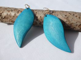 Grosse Ohrhänger aus Holz, Modeschmuck; neuwertig