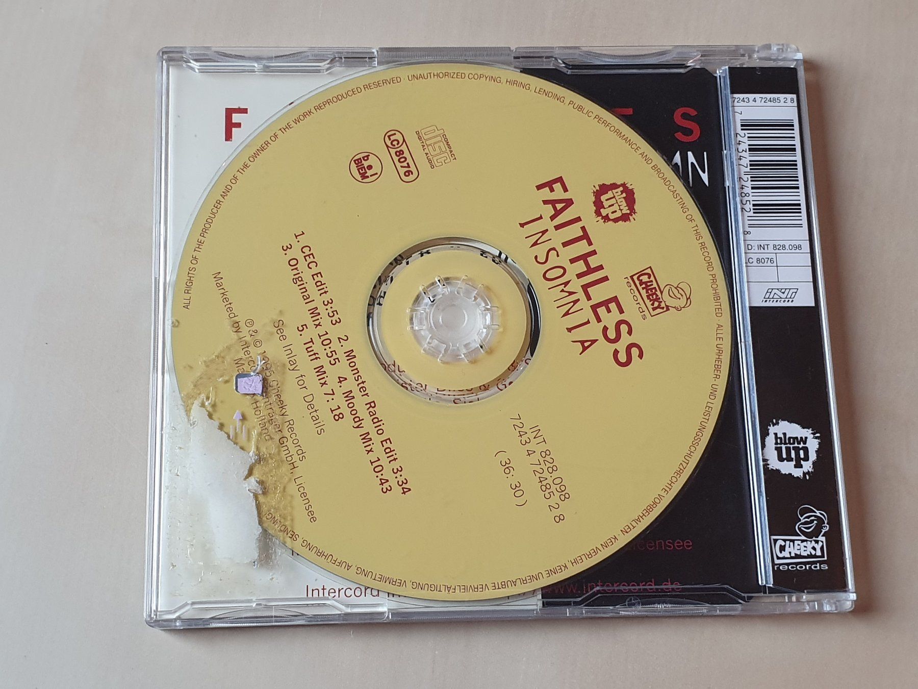 CDs: Faithless Insomnia – Gebraucht aus Stansstad von collectorsshop 1