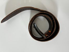 Hugo Boss Ledergürtel Braun Gr. 85 – Nieten, Patina