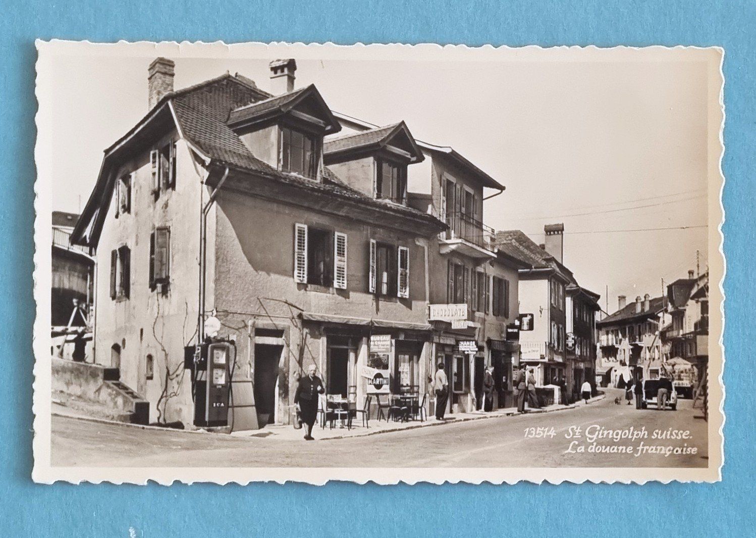 Cartes postales: St. Gingolph - Douane - Tanksäule SHELL – D'occasion à Rothrist par RROENK