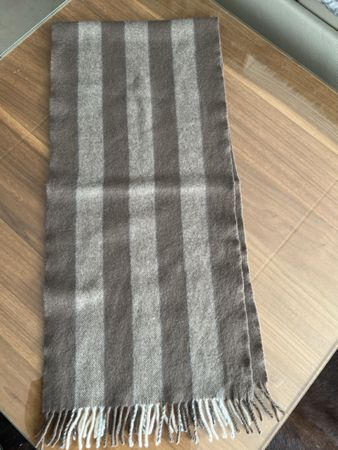 Schal 100% Kaschmir braun gestreift 130x30 cm