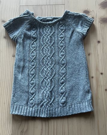 H&M Strickkleid grau mit Zopfmuster – Gr. 80