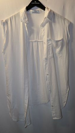 Sommerbluse ärmelloses Hemd Bluse weiss Gr. XS, S, M