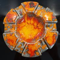 70er J. PAN Keramik / Goebel Aschenbecher Space Age 60er OVP