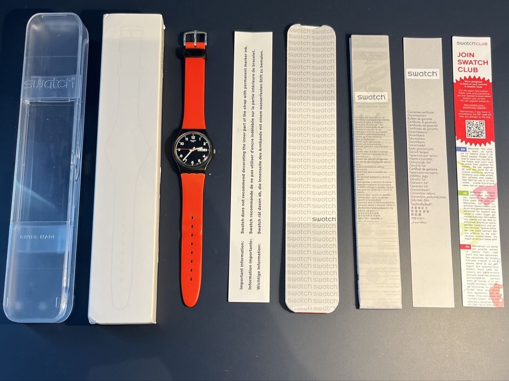 Swatch Uhren: Klassische Swatch Uhr mit orangen Armband – Gebraucht aus Lupsingen von sil_l6wg 4
