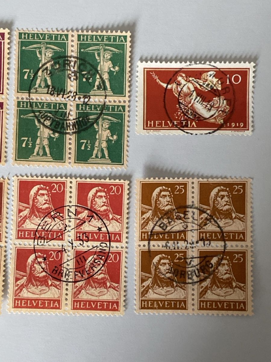 Alle Briefmarken: Div. Viererblöcke Zentrum gest. – Gebraucht aus Küssnacht a. Rigi von Unique-Valuable 3
