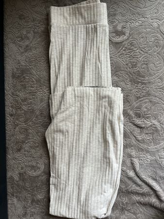Pantalon évasé côtelé beige 