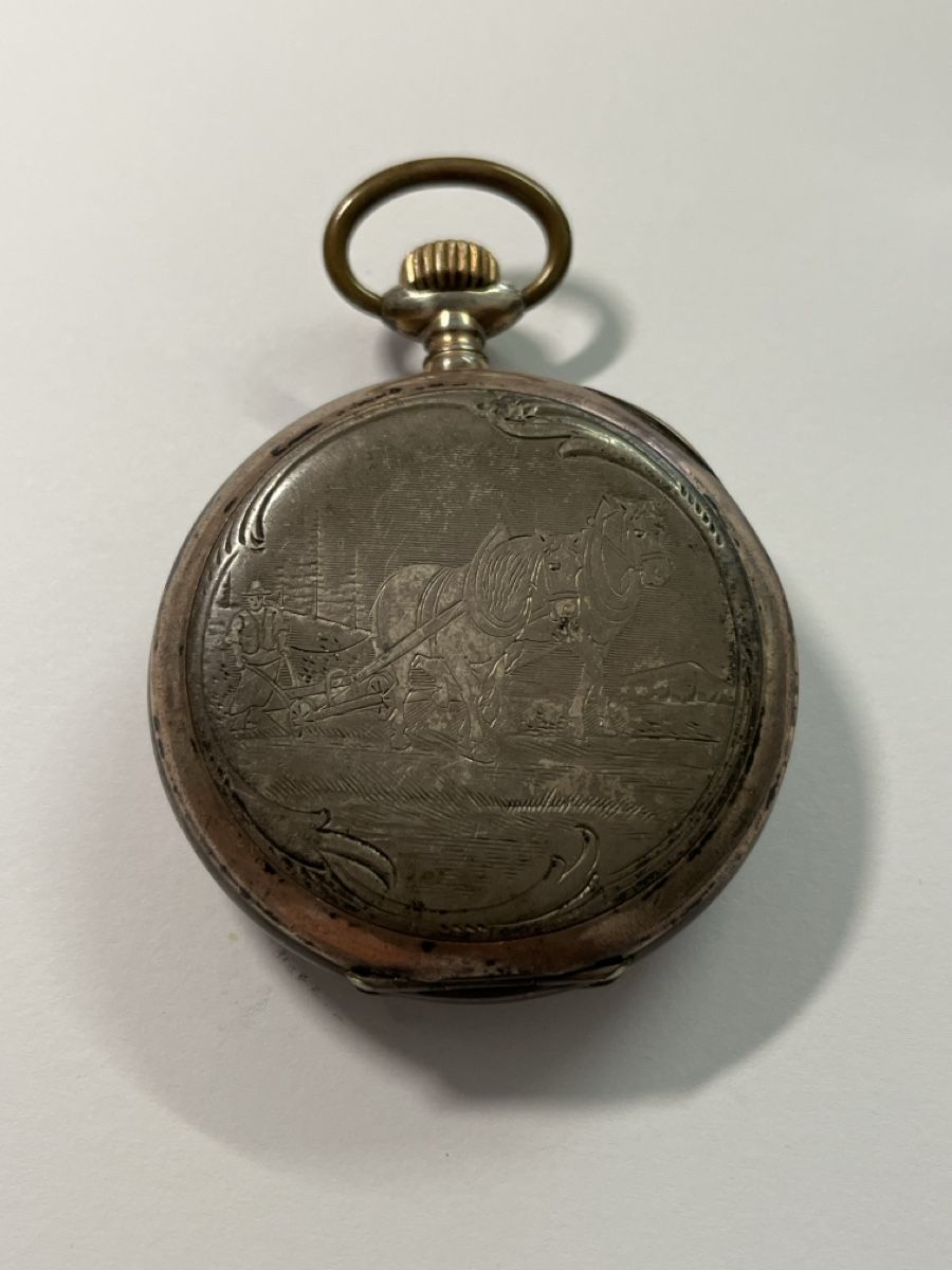 Montres: Antike Taschenuhr 0,800 Silber  – D'occasion à Rheineck par UhrenReinhardt 1