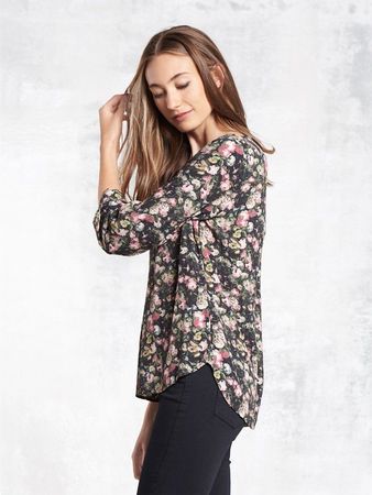 Nile Luxus Bluse mit Blumenmuster Rosen S