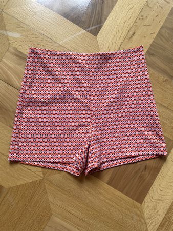 Shorts Zara taille L imprimé orange violet, taille haute