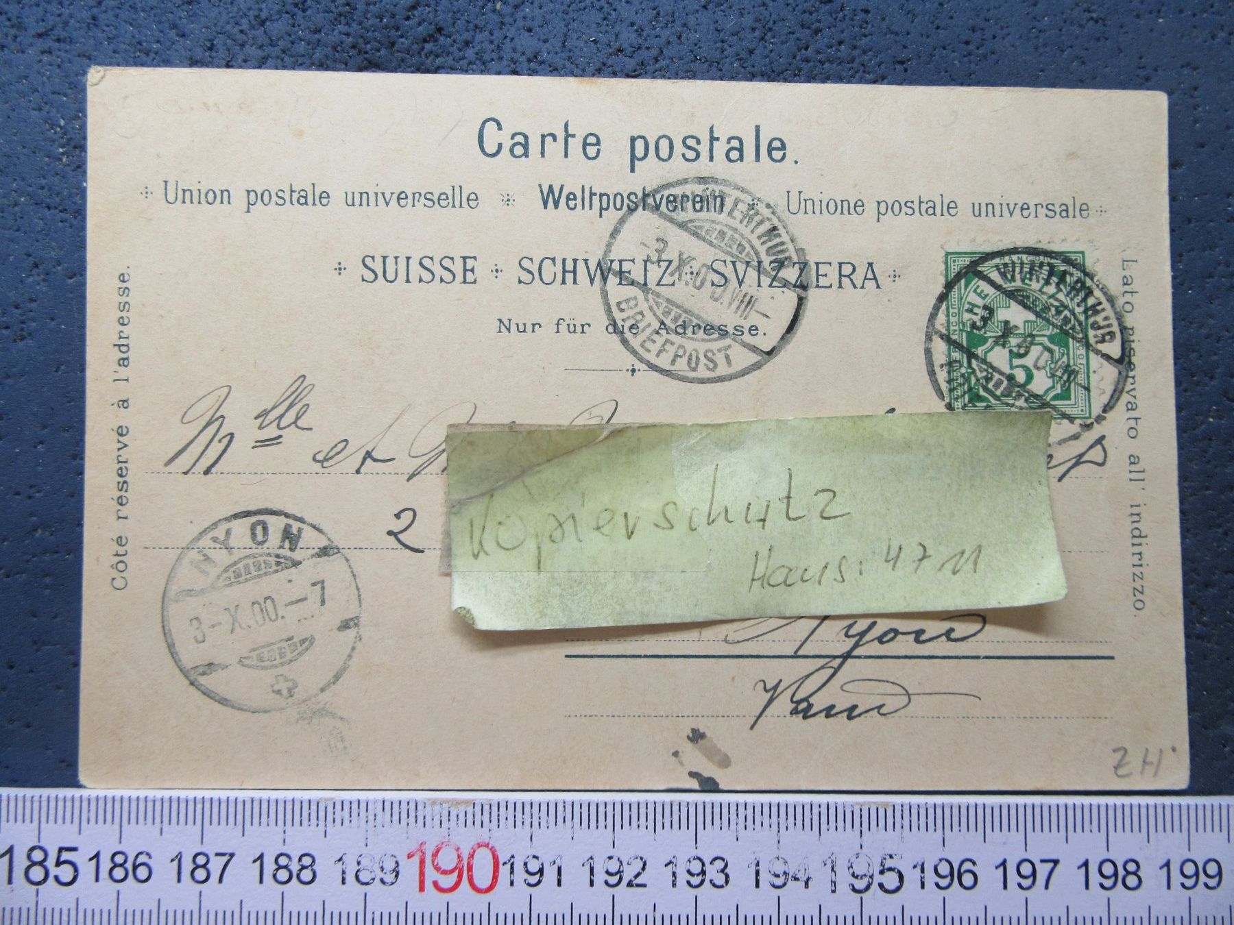 Cartoline postali: WINTERTHUR 2BILD-LITHO 1900 AK ZH – Usato da Ettingen venduto da Hausi4711 1