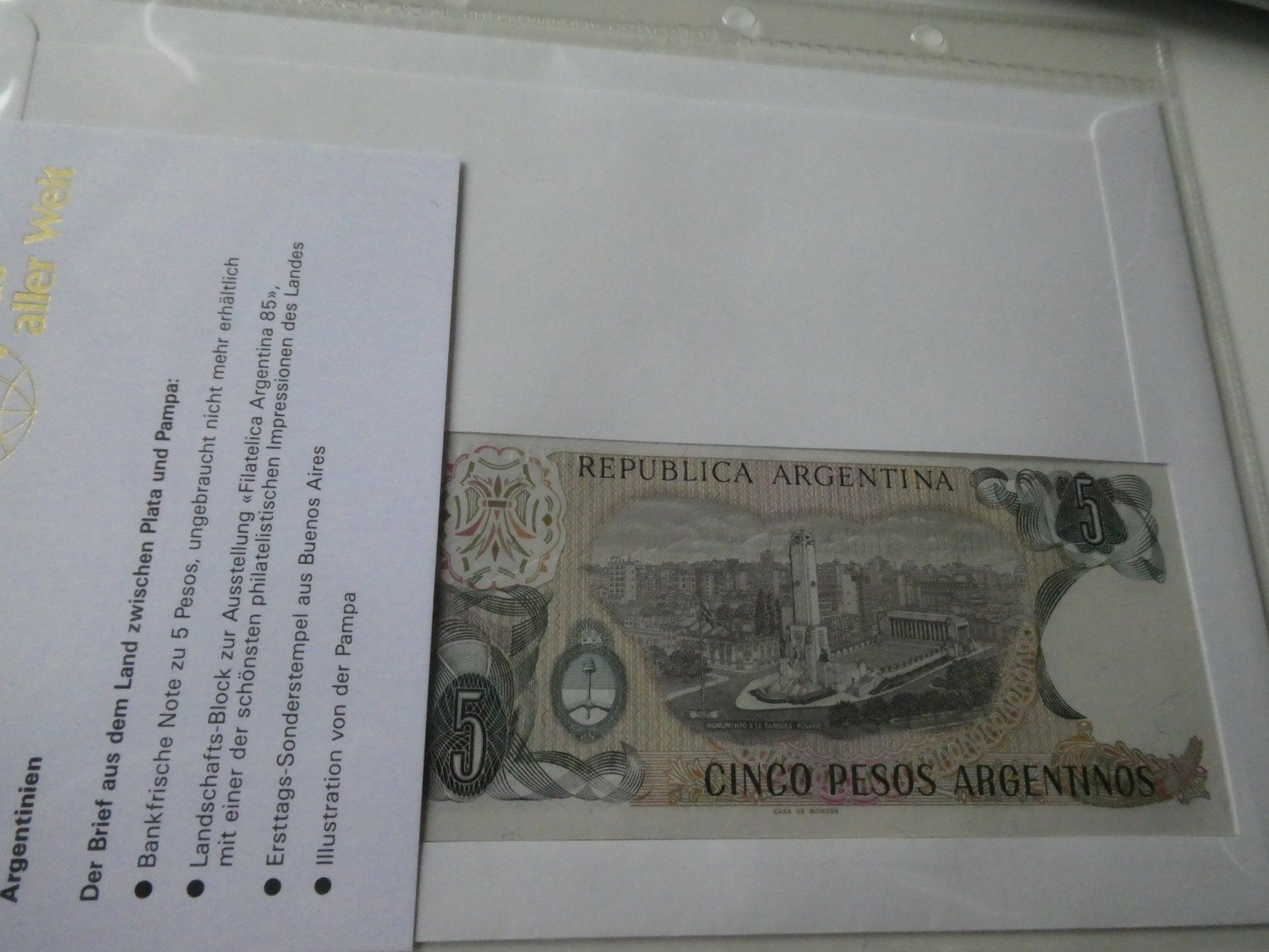 Banconote: Argentinien 1985, Banknotenbrief – Nuovo (secondo la descrizione) da Hinterforst venduto da rohusri 2