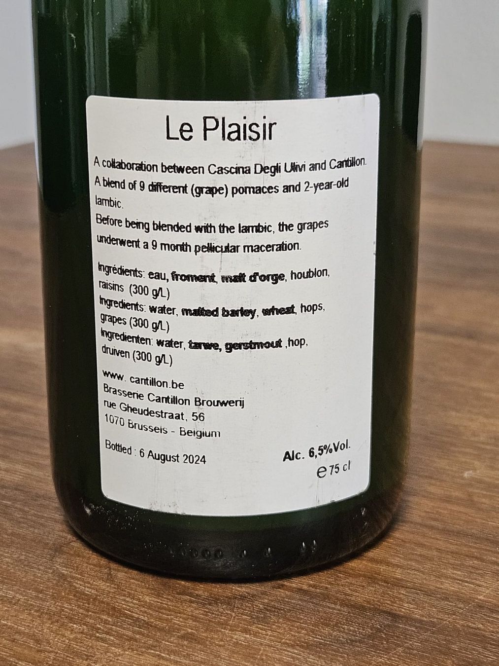 Bevande alcoliche: Cantillon - Le Plaisir – Usato da Ostermundigen venduto da Kaervek_SUI 3