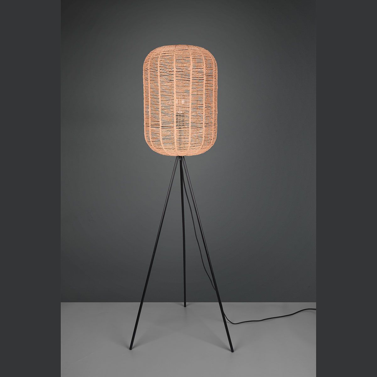 Lampade: Stehleuchte, Sisal, Oval, Schwarz, Braun – Nuovo (secondo la descrizione) da Kreuzlingen venduto da Smart-Light 4