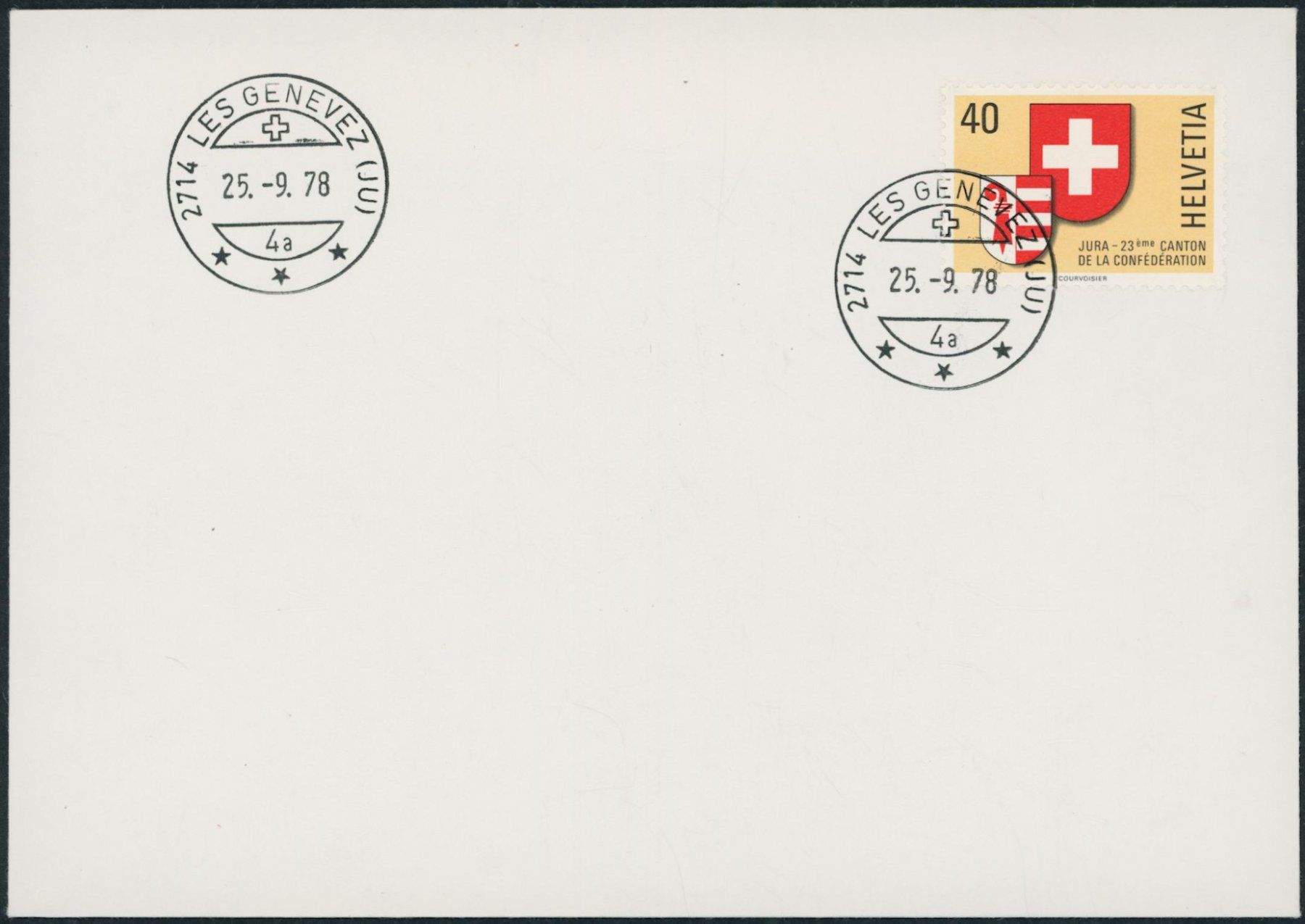 Alle Briefmarken: 1978 - Jura - Ersttagsbrief FDC ET – Gebraucht aus Schindellegi von leecollect