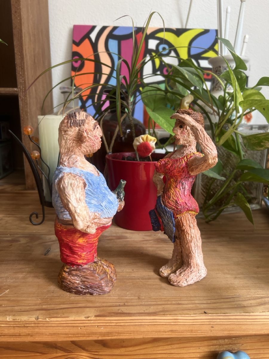Sculture & Statue: 2 Figuren, Vintage Dekoration ( – Usato da Frenkendorf venduto da jorge0000 1