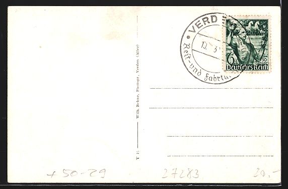 Cartoline postali: Verden / Aller, Pferde-Turnier, Tribüne – Usato da Berlin venduto da bartko-reher 1