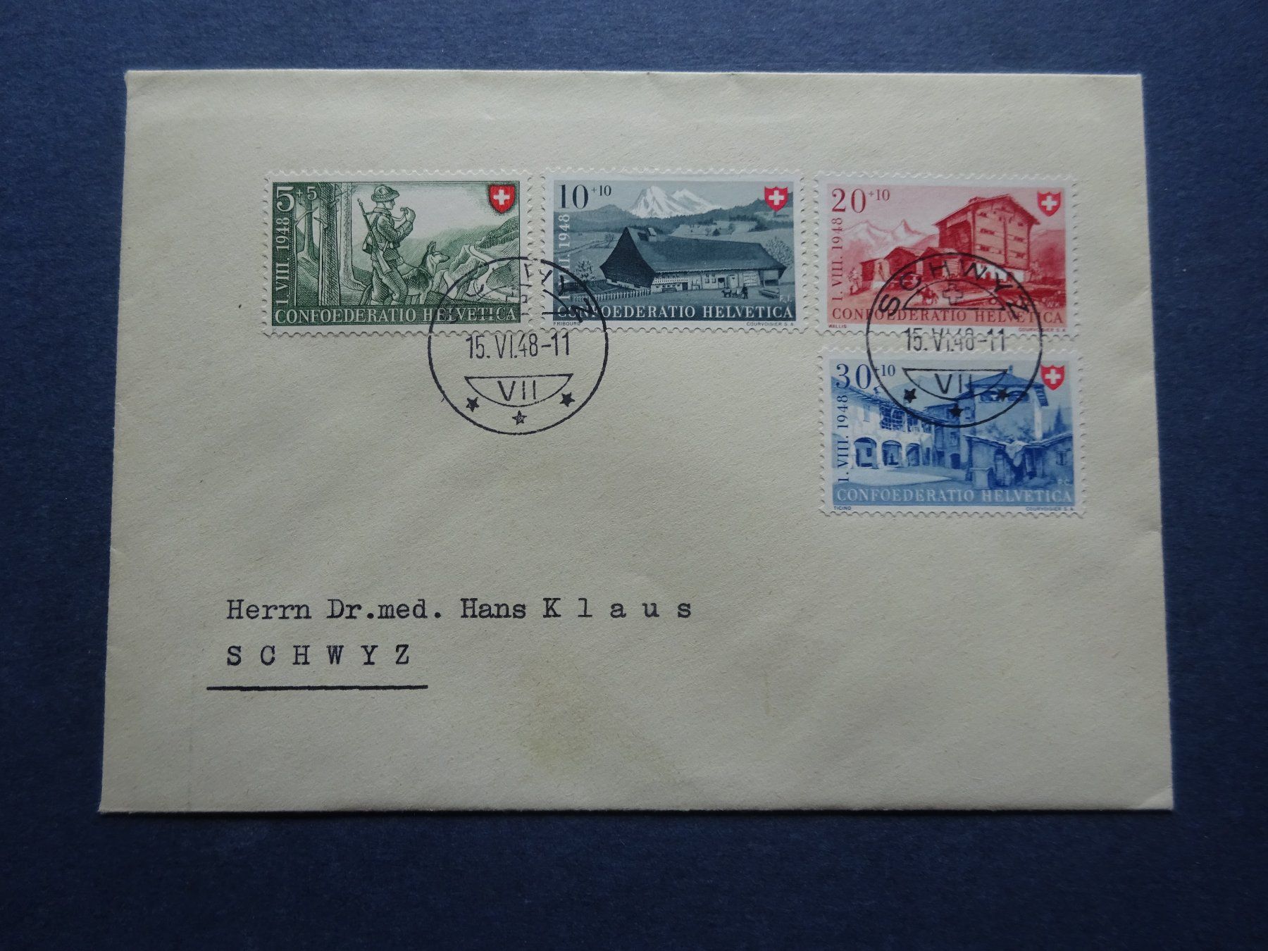 Tutti i francobolli: 1948 Pro Patria FDC – Usato da Appenzell-Steinegg venduto da adi1975 1