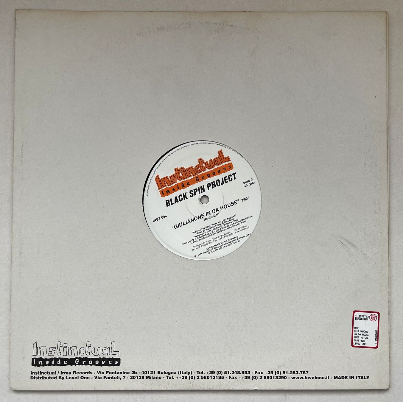 Schallplatten: Black Spin Project “Peppone Bass Theme”  - Vinyl – Gebraucht aus Oftringen von Vucki 2