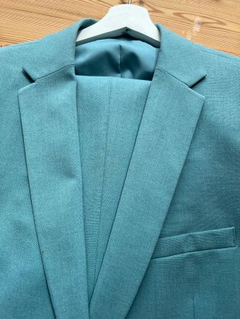 Herren Anzug Gr. 48 sommerliches türkisblau Gr. 48 Slim Fit